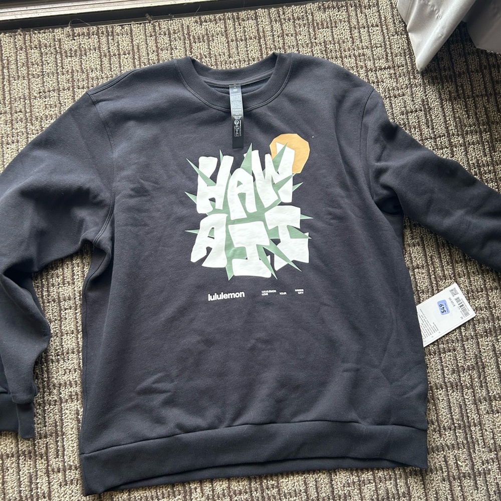 Lululemon Hawaii Exclusive Steady State Crew Sweatshirt Black | M | RARE NEW